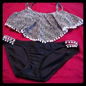 Two piece swim suit.